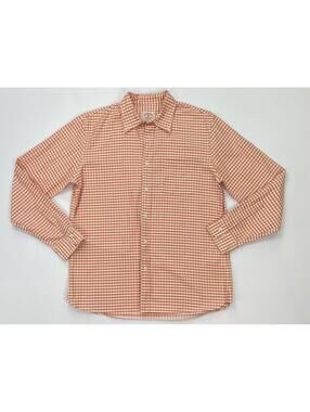 Brooks Brothers Button Up Shirt Men’s Orange White Gingham Spring Size Large